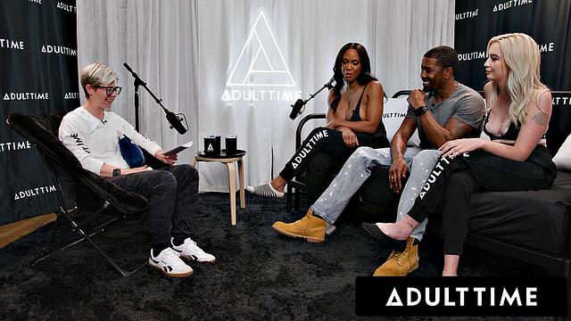 ADULT TIME - Besties Lexi Lore And August Skye Share Huge Cock In Pussy Stacking 3-Way!