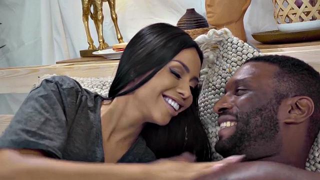 Black babe has passionate sex with BBC lover after deepthroating