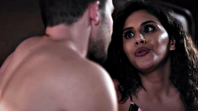 Big-titted nympho MILF fucked by stepson doggystyle