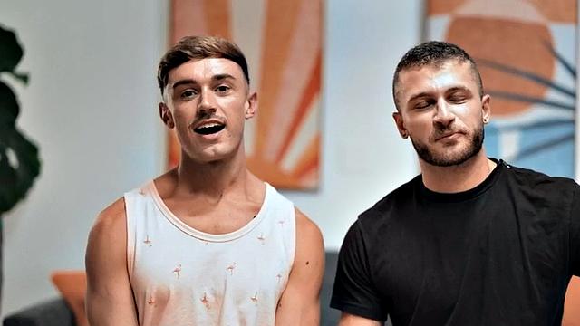 Ass fucked twink penetrated by thick dick in tight anal hole