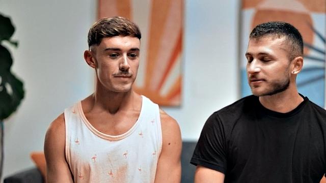 Ass fucked twink penetrated by thick dick in tight anal hole