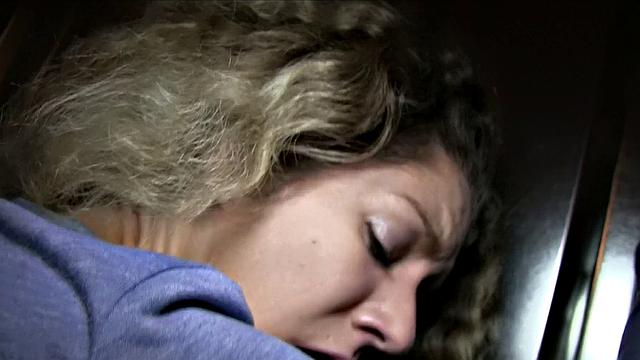 Curly-haired babe gets drilled in public for cash