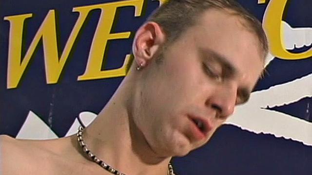 After 21-year-old Calib Cox gets naked, we can see he's sporting a very thick 8-inch cock. In this hot solo jerk off scene, he sits by the bath and strokes that big dick, while intensely concentrating on getting hard and shooting his load.