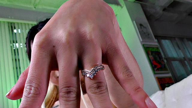 Upskirt petite tugging stranger POV