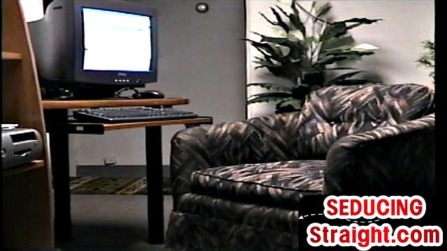 Horny stud solo masturbating