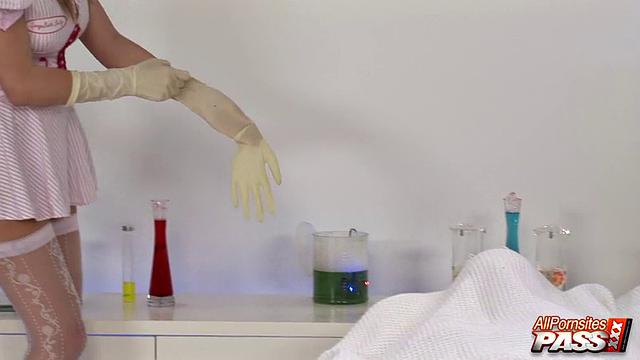 Stacey Saran in a sexy nurse outfit 4K