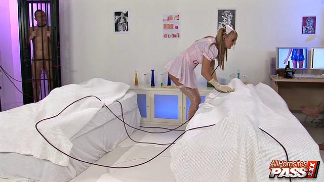 Stacey Saran in a sexy nurse outfit 4K