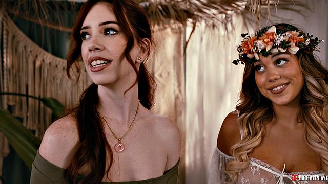 Горячая оргия с гуру и двумя красотками - кайф и просветление для зрелых женщин и мужчин в секте удовольствий.