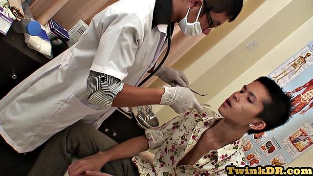 Skinny asian patient drilled by doc