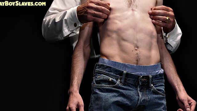 Submissive slave asstoys with dildo by gaydaddy