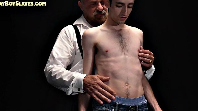 Submissive slave asstoys with dildo by gaydaddy