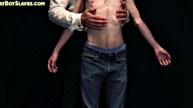 Submissive slave asstoys with dildo by gaydaddy