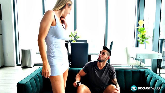 Watch Harlow Wilde clean, then watch her fuck and eat cum