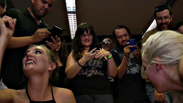 Public BDSM 3some for pathetic whipped slut shibari tied up