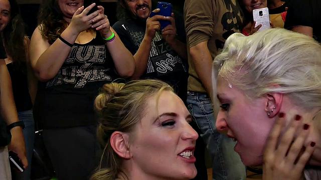 Public BDSM 3some for pathetic whipped slut shibari tied up