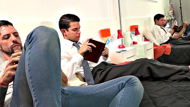 Skinny Latino breeded for cumshot after blowjob