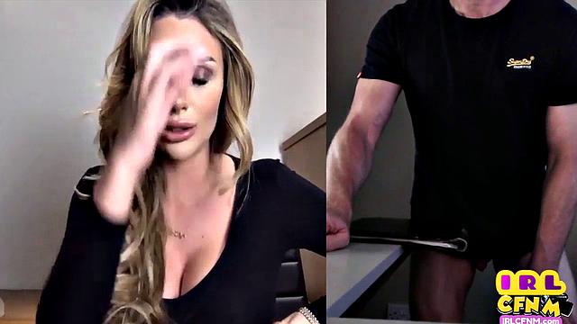 Amateur CFNM voyeur makes guy to cum over webcam