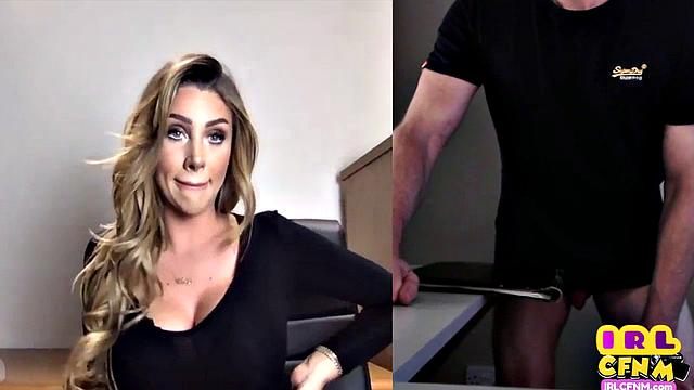 Amateur CFNM voyeur makes guy to cum over webcam