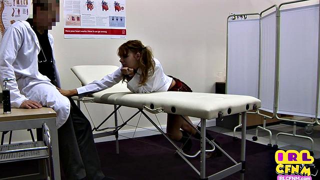 CFNM college gal gets fucked by doctors in infirmary