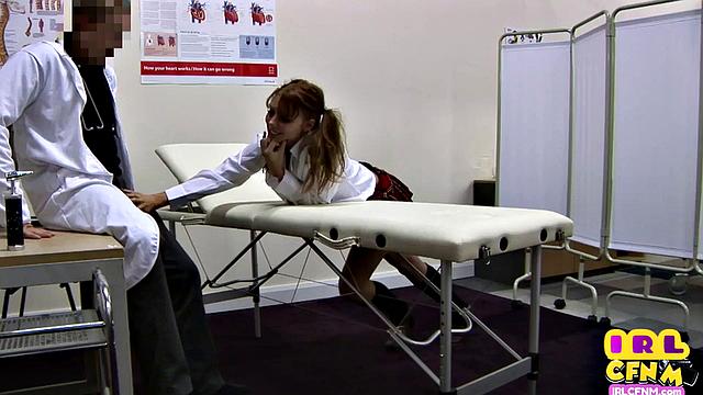 CFNM college gal gets fucked by doctors in infirmary