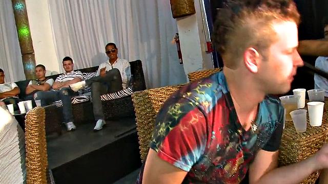 Real hung stripper sucked at event