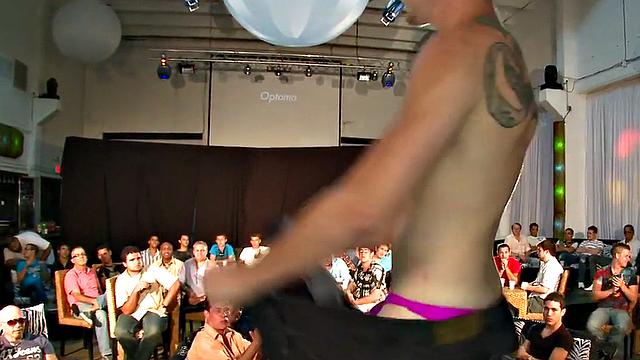 Real hung stripper sucked at event