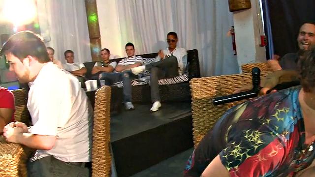 Real hung stripper sucked at event