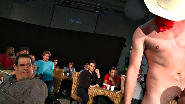 Real hung stripper sucked at event