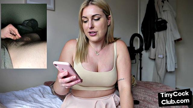 Seducing woman loves talking dirty about small white dicks