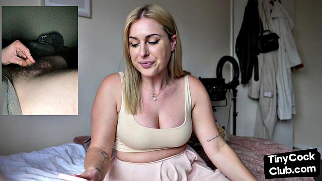 Seducing woman loves talking dirty about small white dicks