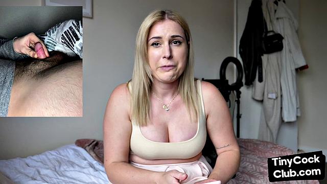 Seducing woman loves talking dirty about small white dicks