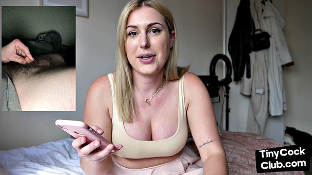 Seducing woman loves talking dirty about small white dicks