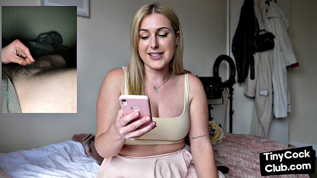 Seducing woman loves talking dirty about small white dicks