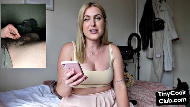 Seducing woman loves talking dirty about small white dicks