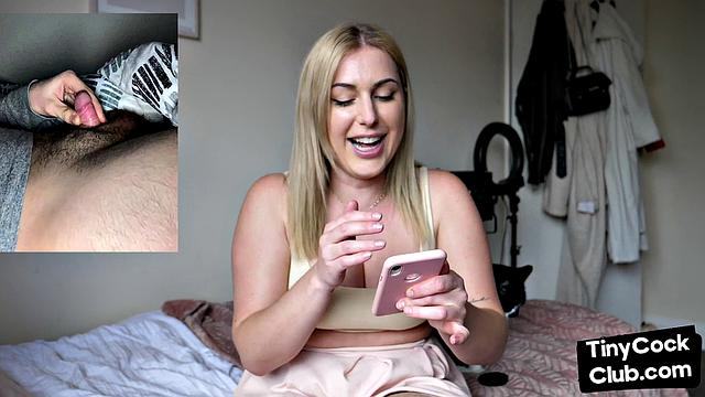 Seducing woman loves talking dirty about small white dicks