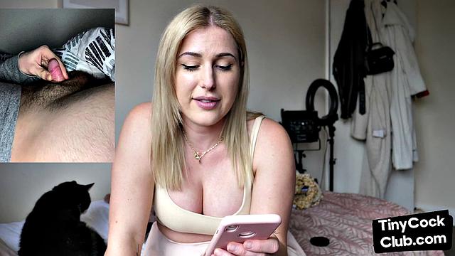 Seducing woman loves talking dirty about small white dicks