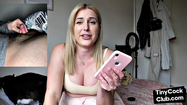 Seducing woman loves talking dirty about small white dicks