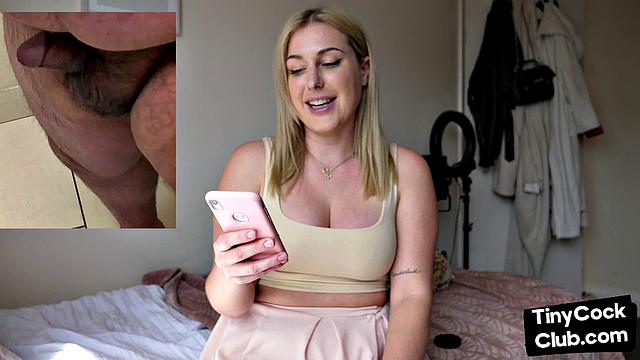 Seducing woman loves talking dirty about small white dicks