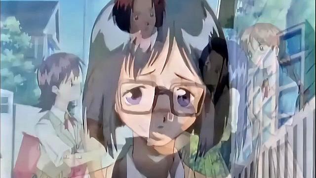 Busty anime teen screams as she drips