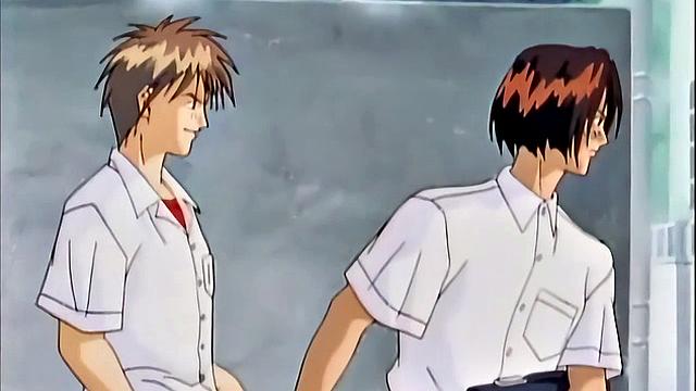 Busty anime teen screams as she drips