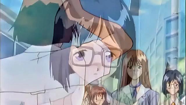 Busty anime teen screams as she drips