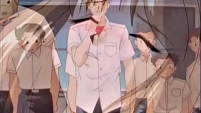 Busty anime teen screams as she drips