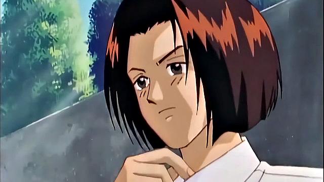 Busty anime teen screams as she drips