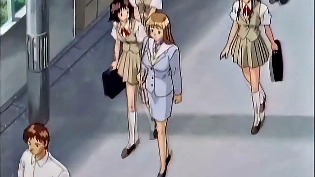 Анимешная зрелая с большими сиськами орет от жесткого траха и кончает на кровати.