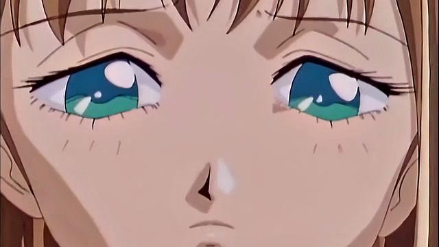 Busty anime teen screams as she drips