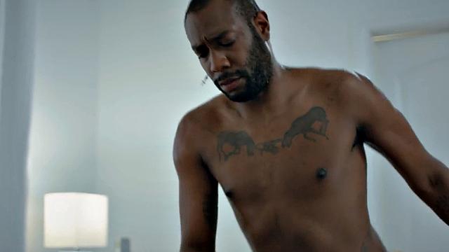 Gay tattooed couple enjoy passionate anal on the bed