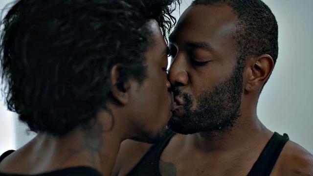 Gay tattooed couple enjoy passionate anal on the bed