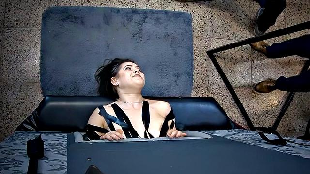 Cute Brunette Dominated by Giant Tits Girl