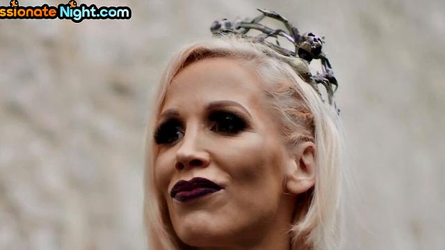 Cosplay fantasy babe doggystyled and spanked