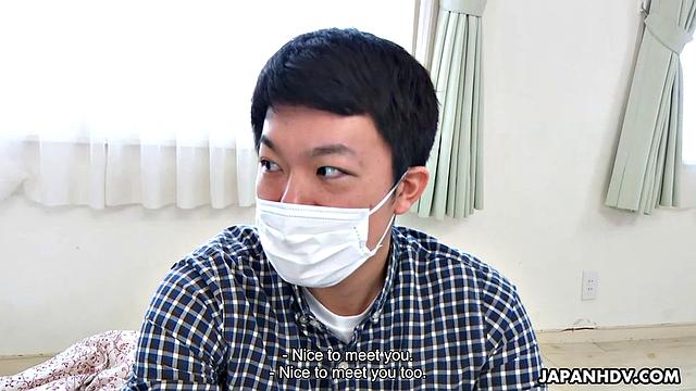 Chihiro Akino surprises fan by going to his house and fucking